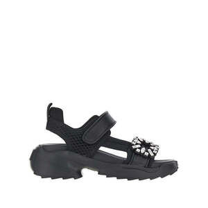 Roger Vivier Leather And Mesh Viv On The Run Sandals